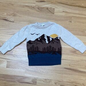 GAP Kids Scenic Mountain Sweater - Cream, Brown, Blue